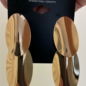 NWT 🌟 INC International Concepts Gold Oval Earrings